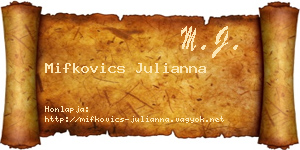 Mifkovics Julianna névjegykártya